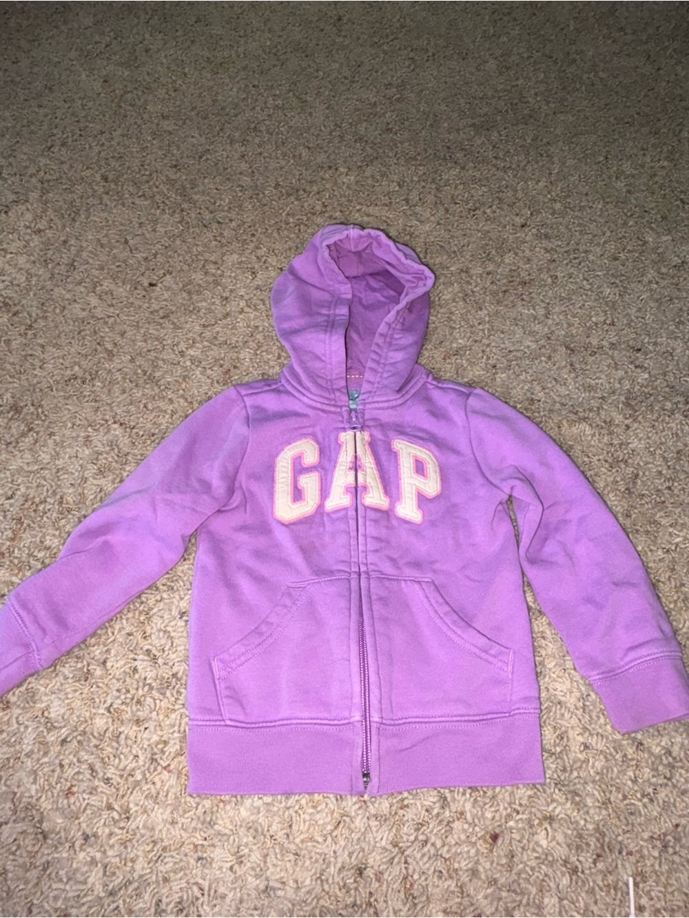 GAP Girls Lavender Zip-Up Hoodie with Logo